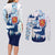 Finland Christmas Couples Matching Long Sleeve Bodycon Dress and Long Sleeve Button Shirt with Reindeer Forest Crest and Nordic Pattern Design - Wonder Print Shop