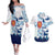 Finland Christmas Couples Matching Off The Shoulder Long Sleeve Dress and Hawaiian Shirt with Reindeer Forest Crest and Nordic Pattern Design - Wonder Print Shop