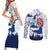 Finland Christmas Couples Matching Short Sleeve Bodycon Dress and Long Sleeve Button Shirt with Reindeer Forest Crest and Nordic Pattern Design - Wonder Print Shop