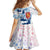 Finland Christmas Kid Short Sleeve Dress with Reindeer Forest Crest and Nordic Pattern Design - Wonder Print Shop