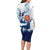 Finland Christmas Long Sleeve Bodycon Dress with Reindeer Forest Crest and Nordic Pattern Design - Wonder Print Shop