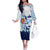 Finland Christmas Off The Shoulder Long Sleeve Dress with Reindeer Forest Crest and Nordic Pattern Design - Wonder Print Shop