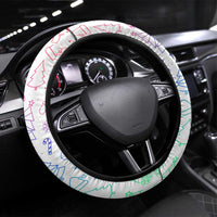 Finland Christmas Steering Wheel Cover with Reindeer Forest Crest and Nordic Pattern Design - Wonder Print Shop
