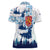 Finland Christmas Women Polo Shirt with Reindeer Forest Crest and Nordic Pattern Design - Wonder Print Shop