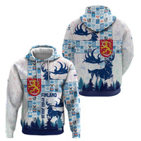 Finland Christmas Zip Hoodie with Reindeer Forest Crest and Nordic Pattern Design - Wonder Print Shop