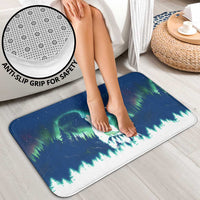 Finland Christmas Bathroom Set with Howling Wolf Northern Lights Forest and Snow Design - Wonder Print Shop