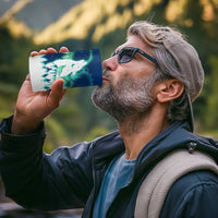 Finland Christmas 4 in 1 Can Cooler Tumbler with Howling Wolf Northern Lights Forest and Snow Design - Wonder Print Shop