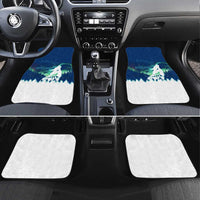Finland Christmas Car Mats with Howling Wolf Northern Lights Forest and Snow Design - Wonder Print Shop