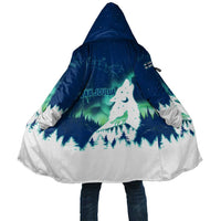 Finland Christmas Cloak with Howling Wolf Northern Lights Forest and Snow Design - Wonder Print Shop