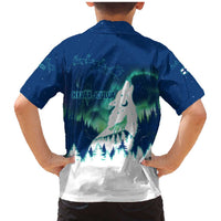 Finland Christmas Family Matching Mermaid Dress and Hawaiian Shirt with Howling Wolf Northern Lights Forest and Snow Design - Wonder Print Shop