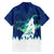 Finland Christmas Family Matching Off The Shoulder Long Sleeve Dress and Hawaiian Shirt with Howling Wolf Northern Lights Forest and Snow Design - Wonder Print Shop