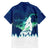 Finland Christmas Family Matching Short Sleeve Bodycon Dress and Hawaiian Shirt with Howling Wolf Northern Lights Forest and Snow Design - Wonder Print Shop