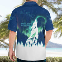 Finland Christmas Hawaiian Shirt with Howling Wolf Northern Lights Forest and Snow Design - Wonder Print Shop