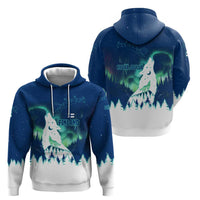 Finland Christmas Hoodie with Howling Wolf Northern Lights Forest and Snow Design - Wonder Print Shop