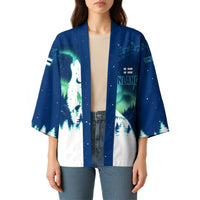 Finland Christmas Kimono with Howling Wolf Northern Lights Forest and Snow Design - Wonder Print Shop