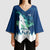 Finland Christmas Kimono Sleeve Blouse with Howling Wolf Northern Lights Forest and Snow Design - Wonder Print Shop