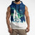 Finland Christmas Sleeveless Hoodie with Howling Wolf Northern Lights Forest and Snow Design - Wonder Print Shop