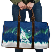 Finland Christmas Travel Bag with Howling Wolf Northern Lights Forest and Snow Design - Wonder Print Shop