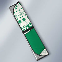 Nigeria Christmas Auto Sun Shade with Gingerbread Snowman Palm Tree and Tribal Mask Design - Wonder Print Shop