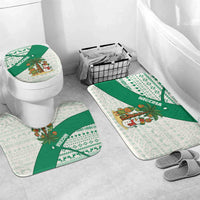 Nigeria Christmas Bathroom Set with Gingerbread Snowman Palm Tree and Tribal Mask Design - Wonder Print Shop