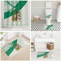 Nigeria Christmas Bathroom Set with Gingerbread Snowman Palm Tree and Tribal Mask Design - Wonder Print Shop