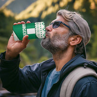 Nigeria Christmas 4 in 1 Can Cooler Tumbler with Gingerbread Snowman Palm Tree and Tribal Mask Design - Wonder Print Shop