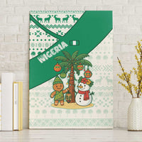 Nigeria Christmas Canvas Wall Art with Gingerbread Snowman Palm Tree and Tribal Mask Design - Wonder Print Shop
