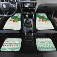 Nigeria Christmas Car Mats with Gingerbread Snowman Palm Tree and Tribal Mask Design - Wonder Print Shop