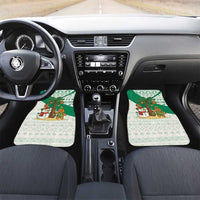 Nigeria Christmas Car Mats with Gingerbread Snowman Palm Tree and Tribal Mask Design - Wonder Print Shop