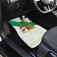 Nigeria Christmas Car Mats with Gingerbread Snowman Palm Tree and Tribal Mask Design - Wonder Print Shop