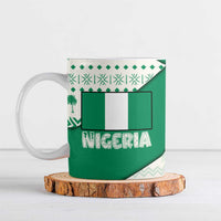 Nigeria Christmas Ceramic Mug with Gingerbread Snowman Palm Tree and Tribal Mask Design - Wonder Print Shop