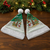 Nigeria Christmas Santa Hat with Gingerbread Snowman Palm Tree and Tribal Mask Design - Wonder Print Shop