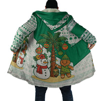 Nigeria Christmas Cloak with Gingerbread Snowman Palm Tree and Tribal Mask Design - Wonder Print Shop