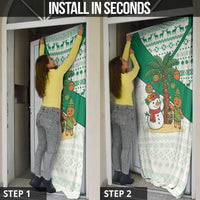 Nigeria Christmas Door Cover with Gingerbread Snowman Palm Tree and Tribal Mask Design - Wonder Print Shop