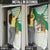 Nigeria Christmas Door Cover with Gingerbread Snowman Palm Tree and Tribal Mask Design - Wonder Print Shop