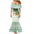Nigeria Christmas Family Matching Mermaid Dress and Hawaiian Shirt with Gingerbread Snowman Palm Tree and Tribal Mask Design - Wonder Print Shop