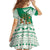 Nigeria Christmas Family Matching Off The Shoulder Long Sleeve Dress and Hawaiian Shirt with Gingerbread Snowman Palm Tree and Tribal Mask Design - Wonder Print Shop