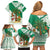 Nigeria Christmas Family Matching Off Shoulder Short Dress and Hawaiian Shirt with Gingerbread Snowman Palm Tree and Tribal Mask Design - Wonder Print Shop