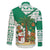 Nigeria Christmas Family Matching Short Sleeve Bodycon Dress and Hawaiian Shirt with Gingerbread Snowman Palm Tree and Tribal Mask Design - Wonder Print Shop
