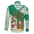 Nigeria Christmas Family Matching Summer Maxi Dress and Hawaiian Shirt with Gingerbread Snowman Palm Tree and Tribal Mask Design - Wonder Print Shop