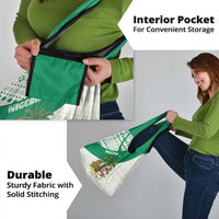 Nigeria Christmas Grocery Bag with Gingerbread Snowman Palm Tree and Tribal Mask Design - Wonder Print Shop