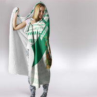 Nigeria Christmas Hooded Blanket with Gingerbread Snowman Palm Tree and Tribal Mask Design - Wonder Print Shop