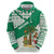 Nigeria Christmas Hoodie with Gingerbread Snowman Palm Tree and Tribal Mask Design - Wonder Print Shop