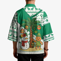 Nigeria Christmas Kimono with Gingerbread Snowman Palm Tree and Tribal Mask Design - Wonder Print Shop