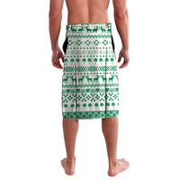 Nigeria Christmas Lavalava with Gingerbread Snowman Palm Tree and Tribal Mask Design - Wonder Print Shop