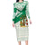 Nigeria Christmas Long Sleeve Bodycon Dress with Gingerbread Snowman Palm Tree and Tribal Mask Design - Wonder Print Shop