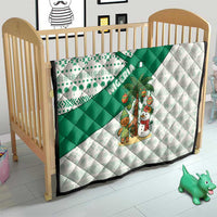 Nigeria Christmas Quilt with Gingerbread Snowman Palm Tree and Tribal Mask Design - Wonder Print Shop