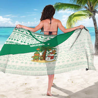 Nigeria Christmas Sarong with Gingerbread Snowman Palm Tree and Tribal Mask Design - Wonder Print Shop