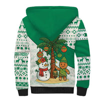 Nigeria Christmas Sherpa Hoodie with Gingerbread Snowman Palm Tree and Tribal Mask Design - Wonder Print Shop