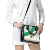 Nigeria Christmas Shoulder Handbag with Gingerbread Snowman Palm Tree and Tribal Mask Design - Wonder Print Shop